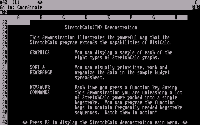 StretchCalc 1.3 - Demo Menu